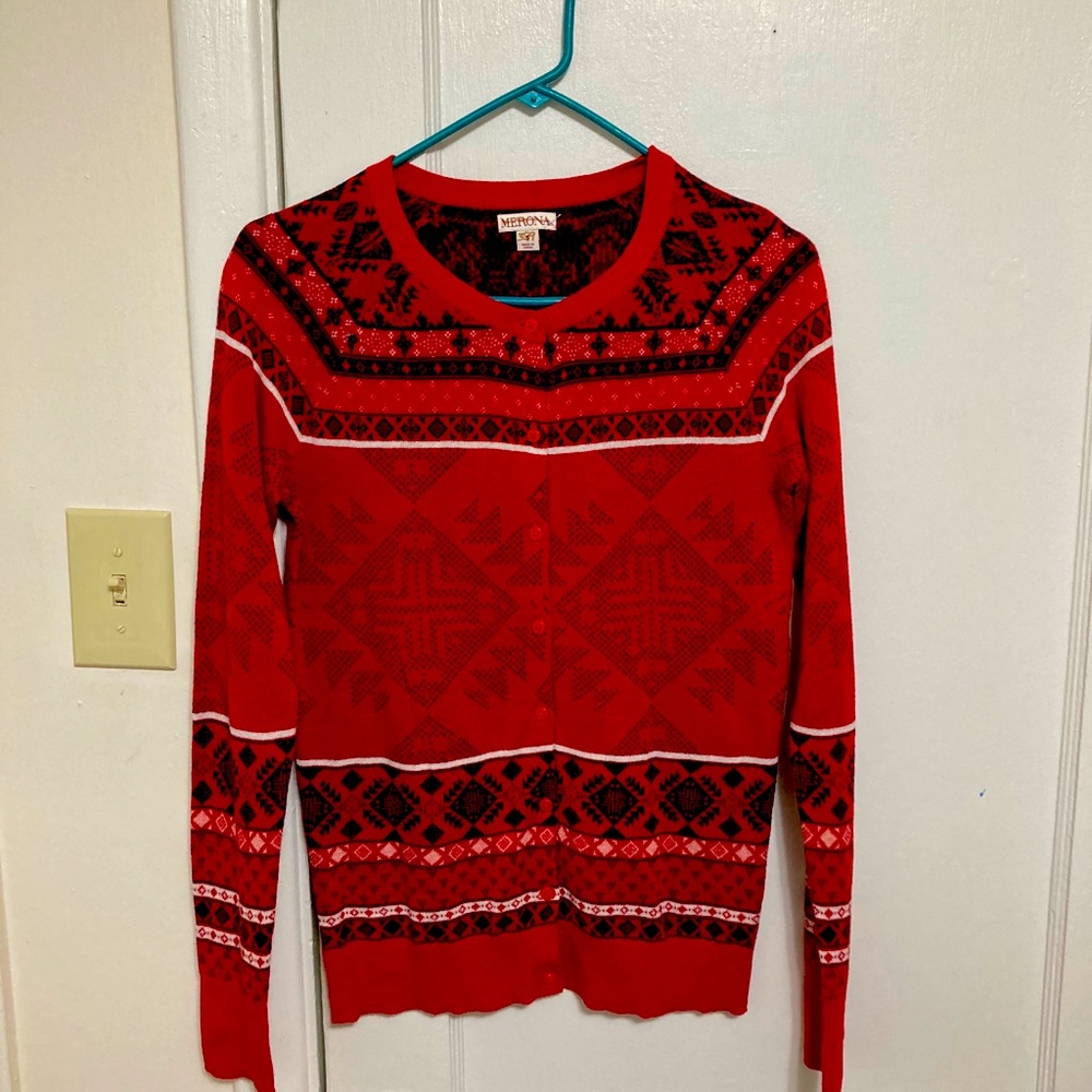 Holiday button up sweater